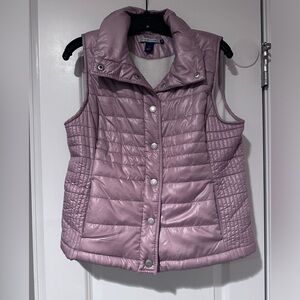 Metallic pink puffer vest